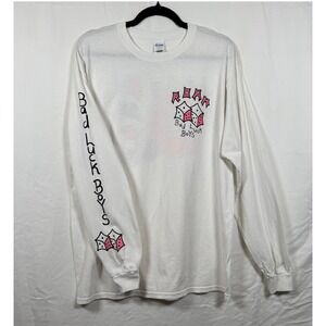 Roam Bad Luck Boys Long Sleeve T-Shirt Mens Large White Pink Dice Rose Graphic